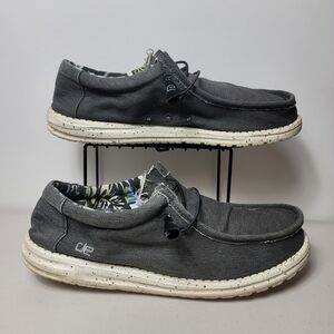 Mens Hey Dude Wally Stretch Laced Up Loafer Shoes - Gray Sz 13